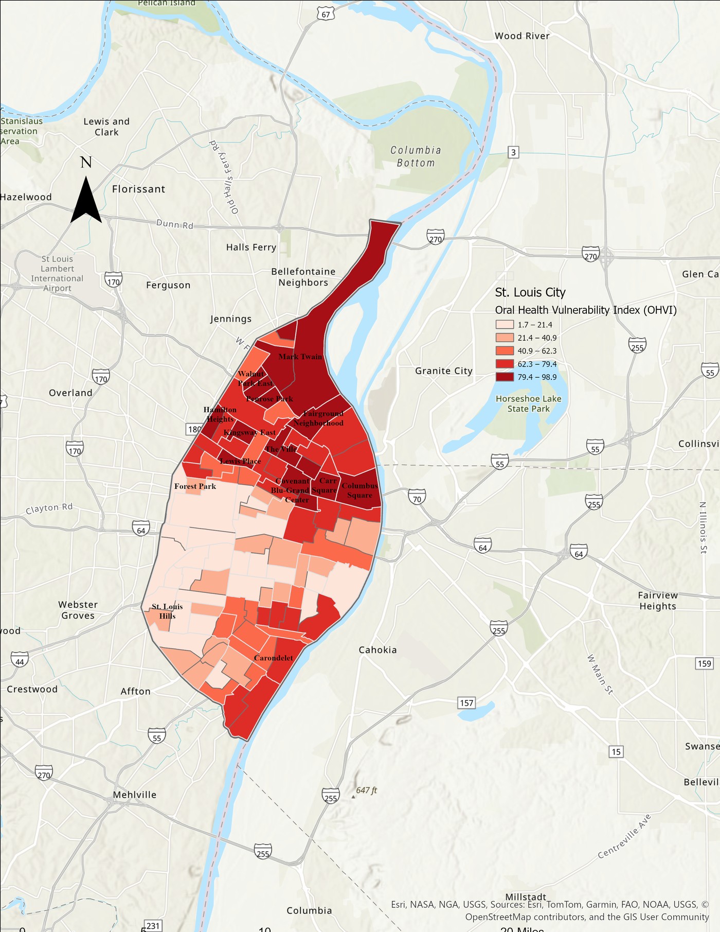 OHVI St. Louis City with neighborhoods